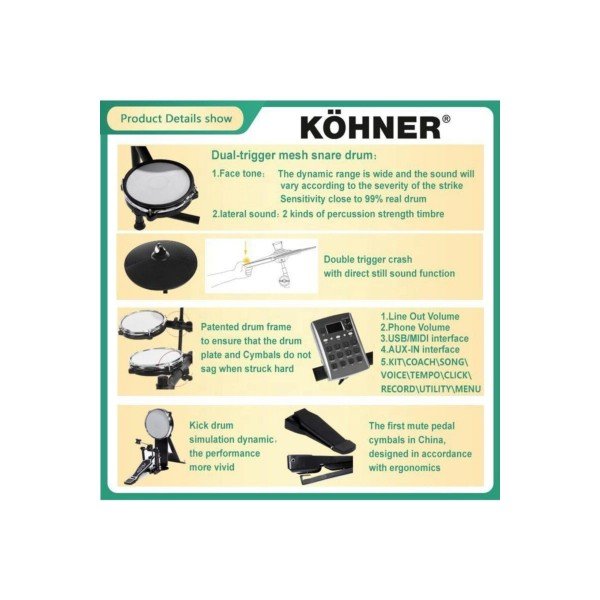 KÖHNER KFB-300 Dijital Bateri Seti