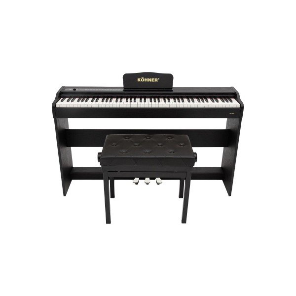 KÖHNER SLP-225 BK Dijital Konsol Piyano, Bluetooth, Tuş Hassasiyeti, 88 Tuşlu (KULAKLIK VE TABURE)