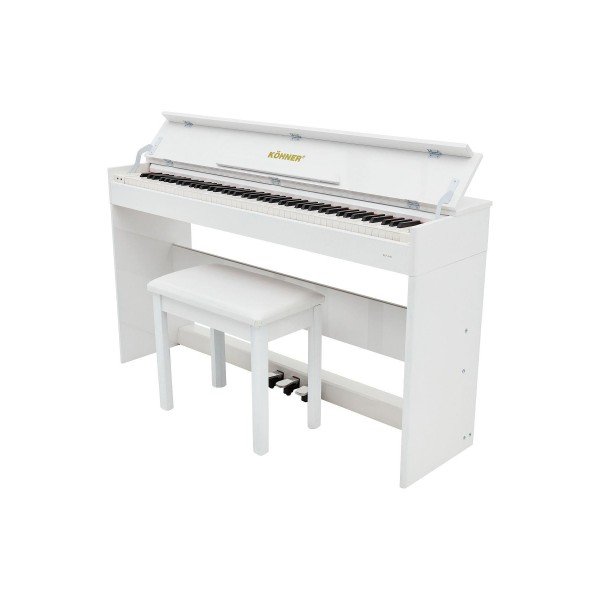 KÖHNER SLP-245 WH Dijital Konsol Piyano, Bluetooth, Tuş Hassasiyeti, 88 Tuşlu, Kapaklı (KULAKLIK VE TABURE)