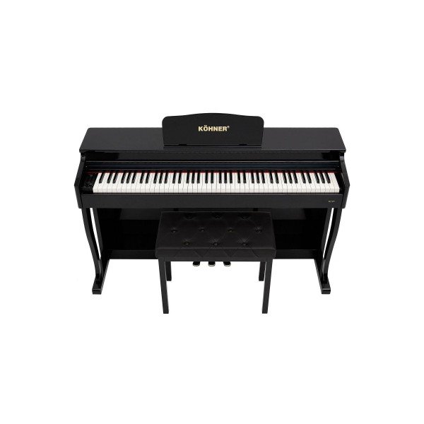 KÖHNER SLP-275 BK Dijital Konsol Piyano, Bluetooth, Tuş Hassasiyeti, 88 Tuşlu, Kapaklı