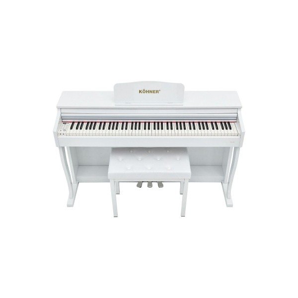 KÖHNER SLP-275 Wh Dijital Konsol Piyano, Bluetooth, Tuş Hassasiyeti, 88 Tuşlu, Kapaklı (ve Tabure )